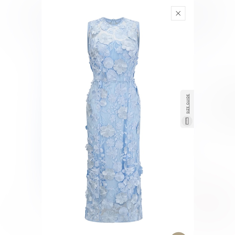 Elegant Blue Floral Lace Dress NWT 👗 think Taylor at the Grammys but in blue 💎
